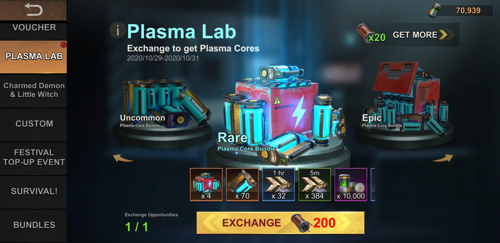 state of survival plasma cores